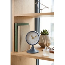 Lacivert Masa Saati 13cm Modern Retro Tasarım Dekoratif Ofis Ve Ev Aksesuarı Özel Hediyelik Şık Obje