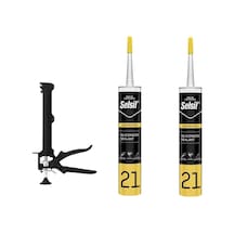 Beyaz Boyanabilir Silikonize Mastik Silikon Tabanca Seti 500gr X 2 Adet Silikon Ve Tabancası Seti