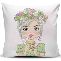 Kırlent Dünyası Fashion Girl Dijital Baskılı Kırlent Kılıfı (367536886)