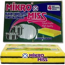 Mikromiss Endüstriyel Bulaşık Süngeri 4 Adet