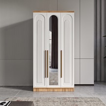 Flora 3 Kapaklı Komple Mdf Aynalı Gardırop - Elbise Dolabı
