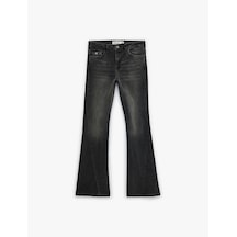 Koton Cepli Yüksek Bel İspanyol Paça Jean Pantolon - Flare Jeans Antrasit 6wal40247md Antrasit