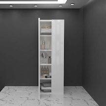 Çok Amaçlı Banyo Dolabı 5 Raflı Dolap 2 Kapaklı Düzenleyici Dolap Tlpd01S Beyaz
