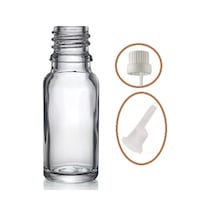 20ml Şeffaf Cam İçten Damlalıklı Şişe Beyaz Kapak, 24 Adet, Damlalıklı Şişe, Damlatmalı Şişe
