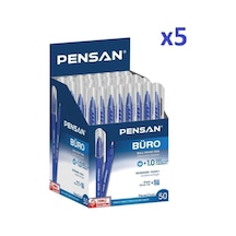Büro Tükenmez Kalem 50'li Mavi- 5 Kutu Mavi