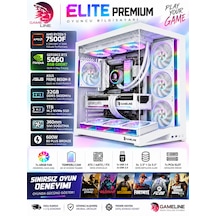 Gameline Elite White R5-7500F 8 GB 1 TB NVMe SSD RTX5060 Free Dos Masaüstü Oyuncu Bilgisayarı