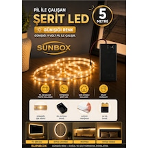Pilli Led Günışığı Yapışkanlı 5 Metre Butonlu Pil Dahildir Sarı Sarı