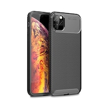 Newface Apple İphone 11 Pro Max Kılıf Auto Focus Karbon Kapak - Siyah