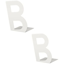 Büyük Boy B Harf Temalı Kitap Desteği Beyaz Renk Dekoratif Destek 2'li Set