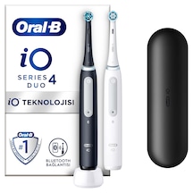 Oral-B iO 4 Şarjlı Diş Fırçası Seti 2'li Mat Siyah - Beyaz