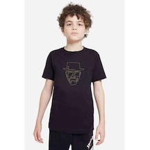 Silhouette Walter White Baskılı Unisex Çocuk Siyah T-Shirt