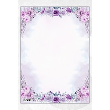 A5 Çiçek Bloknot Çizgisiz Defter - 50 Yaprak - Memopad - Notepad - Not Defteri - Not Kağıdı - 1732 Çok Renkli
