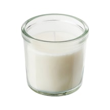 Ikea Jamlık Cam Kaplı Kokulu Mum 7,5 X 7 Cm Vanilya Açık Bej