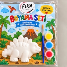 Dinozor Figür Rölyef Taş Tozu Boyama Seti