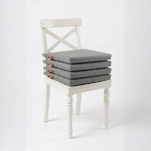 Tr 4'lü Sandalye Minderi 40x40 Cm Fermuarlı Su İtici Leke Tutmaz Bağcıklı Bahçe Balkon Minderi Seti Diğer