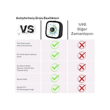 Npo Mutfak,ders,yemek İçin 60dk Analog Alarm Zamanlayıcı,pomodoro Öğrenci Motivasyon Saati Siyah-yıldız Açık Bej