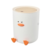 Sevimli Mini Çöp Kutusu Kapaklı Masaüstü Çöp Kovası 19,5 X 24 Cm Dekoratif Küçük Çöp Kutusu Ev Ofis Çocuk Odası Makyaj Masası İçin
