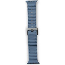 Newface - 92 - Apple Watch Uyumlu 42mm Magnus Mıknatıslı Silikon Kordon - Novapazr - - Mavi