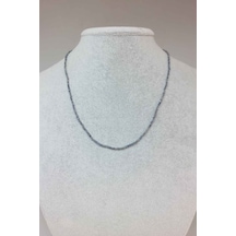 Kyanit Taşı 2mm Kolye (Sabit Klipsli) Gümüş