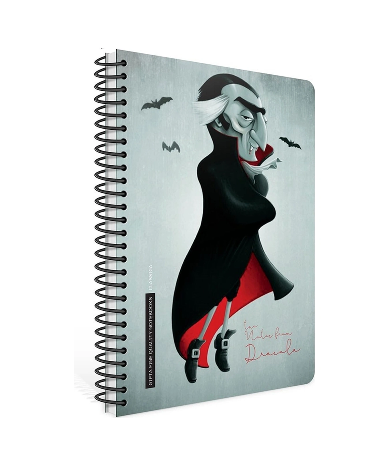 Classica Spiralli Sert Kapak 17x24 120 Yaprak Kareli Defter Dracula