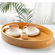 Bambu Tepsi Oval Servis Sunum Tepsi Orta Boy 36 25,8cm