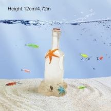 Fochsia Akvaryum Dekorasyonu İçin Şeffaf Mesaj Şişesi - Balık Ve Karides Saklanma Yeri Portakal Kapaklı Plastik Tank Aksesuarı