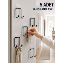 5 Adet Yapışkanlı Duvar Askısı Çok Amaçlı Pratik Askılık Seti Diğer