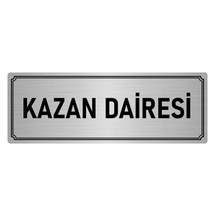 Özarslan Dizayn Metal Yönlendirme Levhası Departman Kapı İsimliği Kazan Daire 7x20 Cm Gümüş Renk