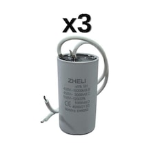 3'lü Zheli 60 Μf 50x95 Mm Plastik Kablolu 450-500 Acv Daimi Devre Kondansatörü