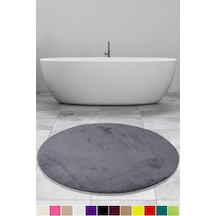 Elite Antrasit 100x100 Cm Yuvarlak Peluş Banyo Paspası Kaymaz Antrasit