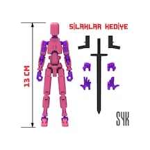 Robot 13 Dummy Pembe Mor Tüm Eklemleri Hareketli Aksiyon Figürü Oyuncak