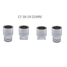 1/2 Kısa Yıldız Lokma 12 Köşe 17-18-19-21mm