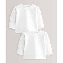 Erkek Çocuk Next Beyaz 2'li Uzun Kollu Paket T-shirtler 3mths-7yrs