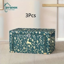 Gateesat 3'lü Dywmm Katlanır Depolama Kutuları 6.34gal Yeşil Çelik Çerçeveli Yeşil