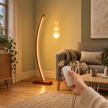 Vilinze Jedi Ahşap Led Dekoratif Ayaklı Lambader Bordo