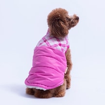 Pembe Plaid Ekose Desen Yelek Köpek Yeleği Köpek Kıyafeti Köpek Yağmurluk