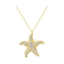 Taşlı Deniz Yıldızı Kolye 2.25 Gram 14 Ayar Altın