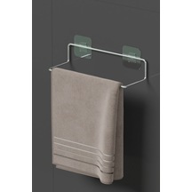 Krom Gümüş Yapışkanlı Havluluk Havlu Askısı Metal Havlu Tutacağı Banyo Mutfak Havluluğu Metalik Diğer