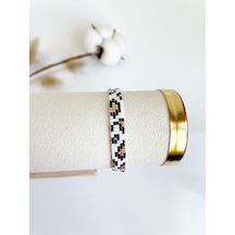 Nevoaccessory Siyah Leopar Desenli Miyuki Bileklik Çok Renkli