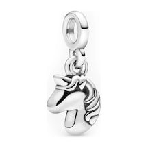Nur Silver Tek Boynuzlu At Me Gümüş Charm Nur-bl09771