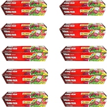 İlka Şeffaf Mutfak Rulo Streç Film Folyo - 45 Cm. X 500 Metre - Gıdaya Uygun - 10 Paket