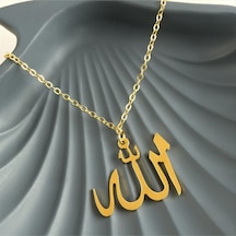 Allah - 700 - Yazılı - Spt-gld - Uçlu Kolye-sarı altın