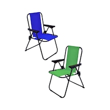 Exent 2 Adet 2-6 Yaş Lüx Çocuk Piknik Sandalyesi-mini Kamp Sandalyesi-mavi-yeşil Çok Renkli