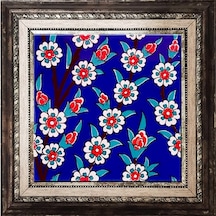 Armada Çini 20X20 Cm Ac 60 Kobalt Papatya Kütahya Çini Pano