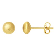 Bilezikci Parıltı Kumlu 14 Ayar Yassı Top Altın Küpe 6 Mm. Kpads14k29568