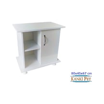 Kanki Pet 80 CM Mdf Akvaryum Düz Beyaz Sehpa 80 x 45 x 67 CM