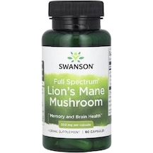 Swanson Full Lions Mane Mushroom 500 Mg 60 Capsules Usa Menşeii Dmmedicineden