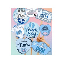 Mavi Erkek Bebek Baby Shower Konuşma Balonu Seti 8 Adet Büyük Boy