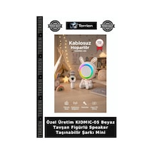 Özel Üretim Kıdmıc-05 Beyaz Tavşan Figürlü Speaker Taşınabilir Şarkı Mini