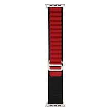 Watch 42mm Clo Band-74 Hasır Kordon-siyah-kırmızı